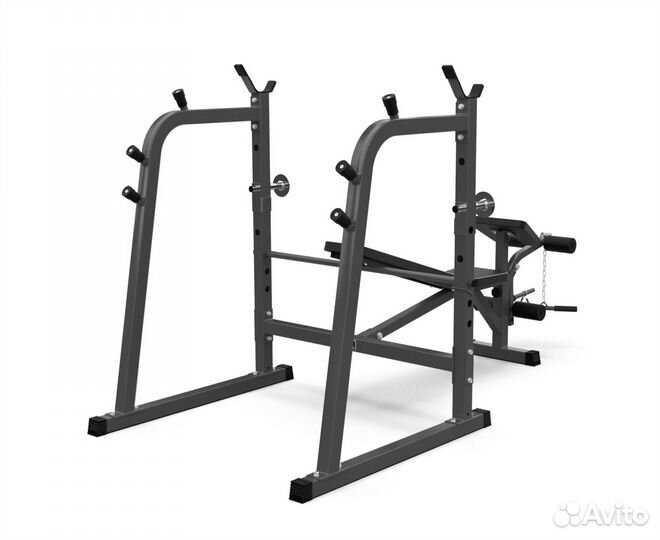 Силовая скамья со стойками под штангу DFC D709