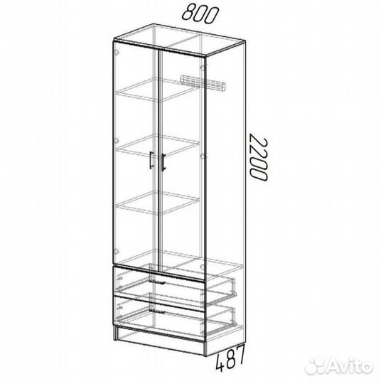 Шкаф двустворчатый