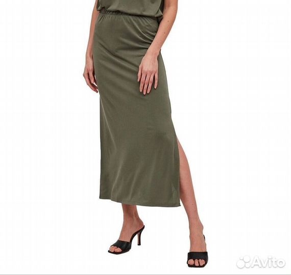 Юбка летняя с разрезом, лиоцелл, S