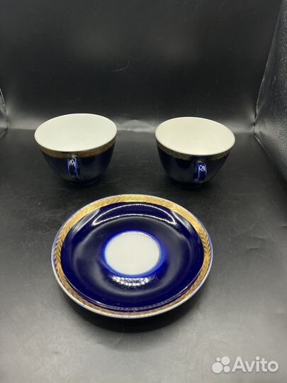 Посуда Кобальт СССР Чашки чайные Блюдца