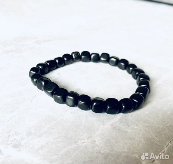 Шунгит бусины куб 6, 8, 10, 12мм