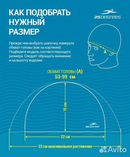 Шапочка для плавания 25degrees Essence Light Blue