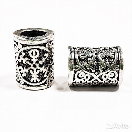 Бусина - Руна Вегвизир для волос / бороды / темляк