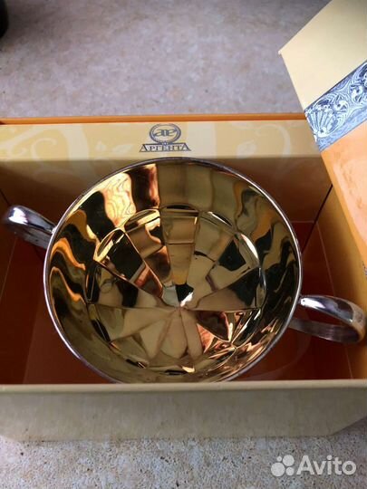 Серебряная сахарница 925 новая