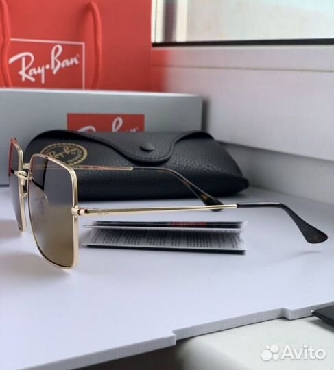 Очки ray ban square коричневые