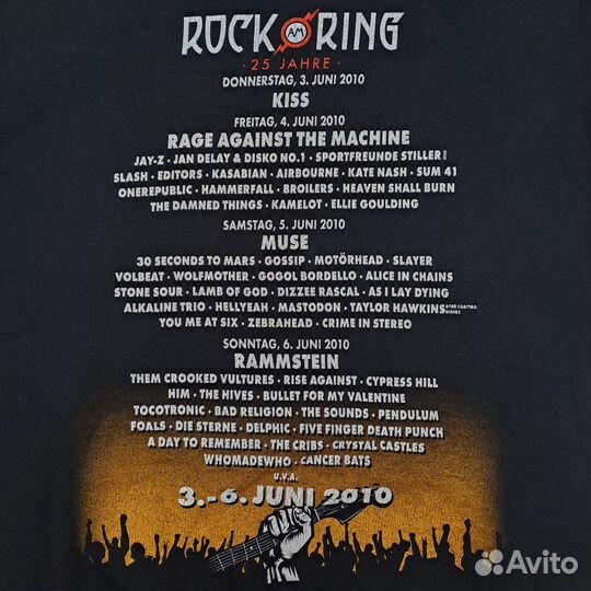 Худи мерч Rock am Ring Fest 2010