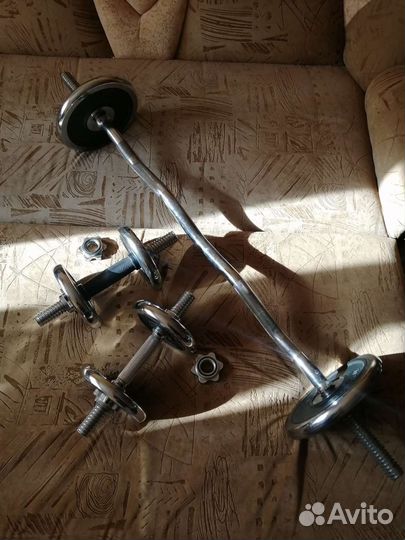 Гриф и съёмные гантели