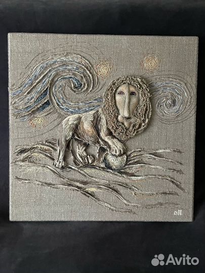 Картина Лев и звезды, 50*50 см