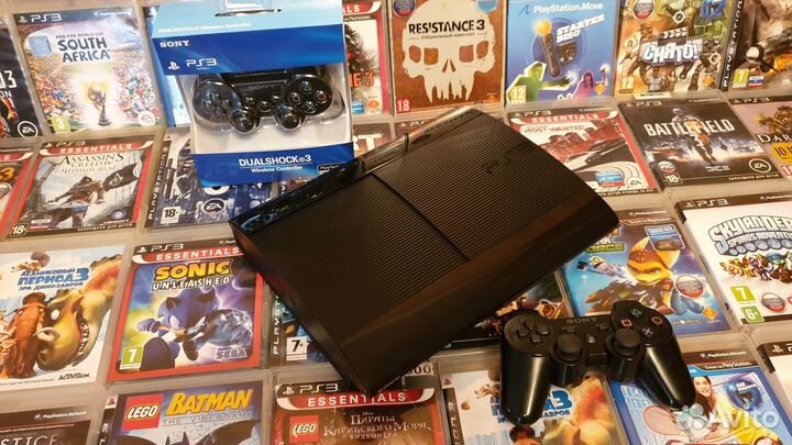 Sony Playstation 3 500гб+2геймпада+120игр HEN