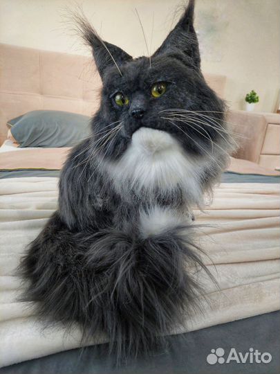 Мягкая игрушка кот мейн-кун , ручная работа