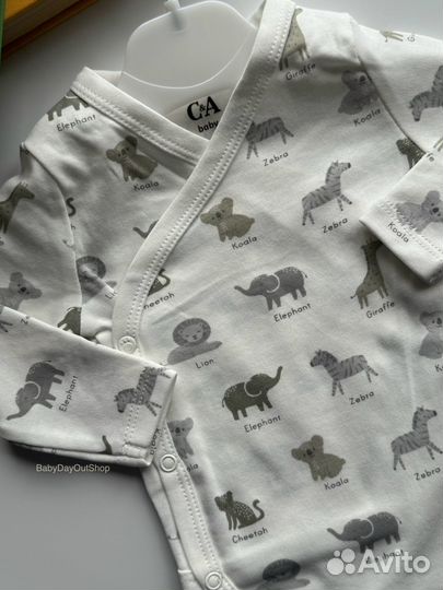 Новый комплект боди на запах C&A 62,74,80