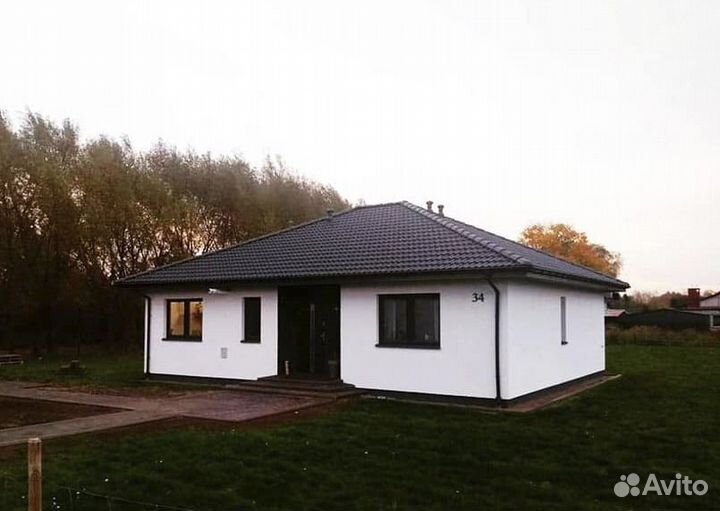 Готовый проект дома 100кв.м газобетонный блок