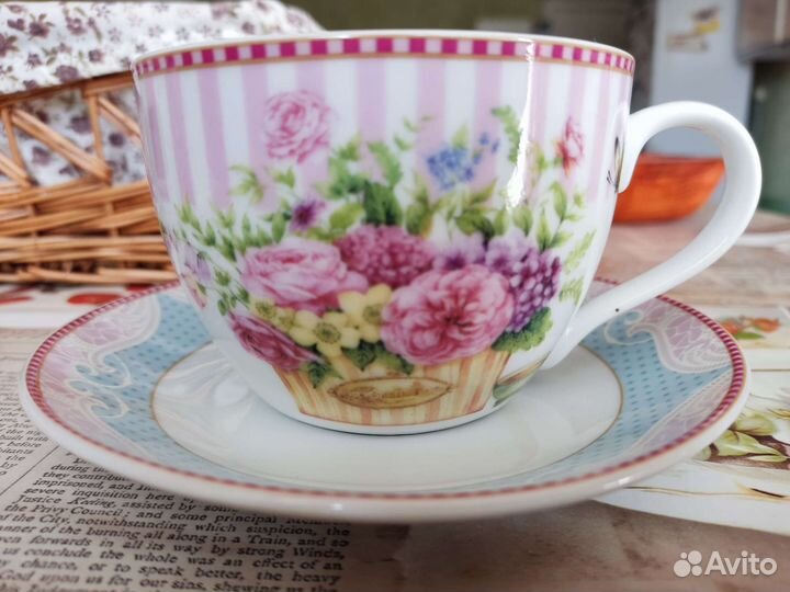 Чашка с блюдцем фарфор
