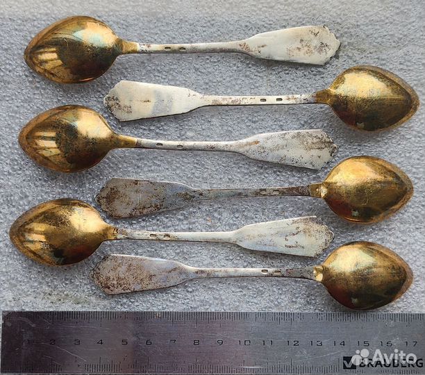 Набор серебряных чайных ложек 875 проба СССР
