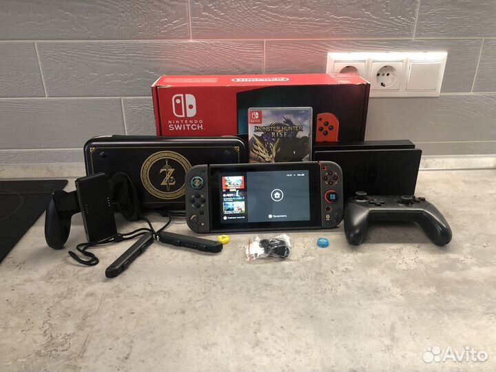 Nintendo Switch rev.2 + MHR + Pro Controller
