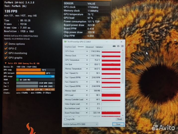 RTX 3080 Palit GamingPro 10Gb, доставка