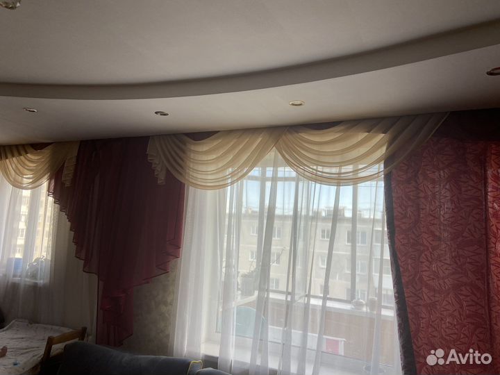 Шторы с ламбрекеном для кухни и гостиной