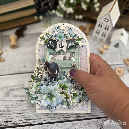 Открытка на свадьбу ручной работы