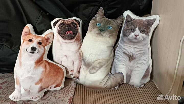 Подушка Мопс, корге, енот