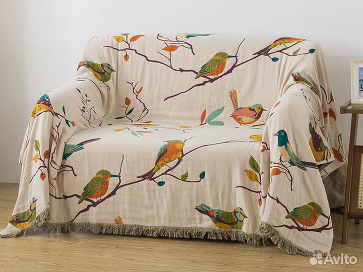 Стильное эффектное покрывало 150х200 хлопок