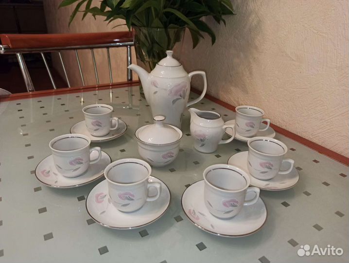 Кофейный фарфоровый сервиз гдр jlmenau СССР