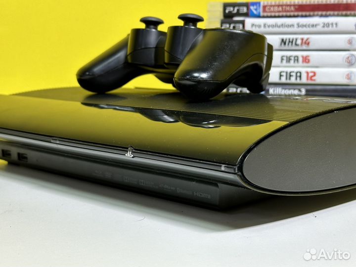 PS3 SuperSlim 500GB + 90 игр, гарантия