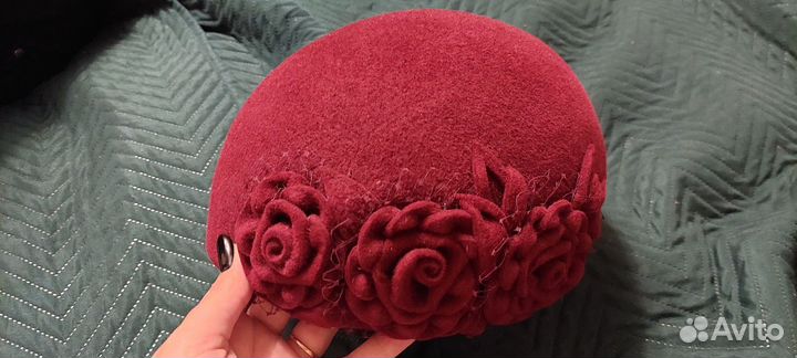 Шляпа фетровая женская красная