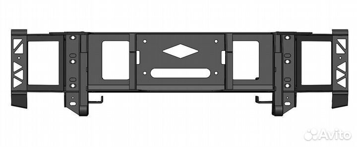 Силовой бампер перед. UAZ легкий, оптика, покраска