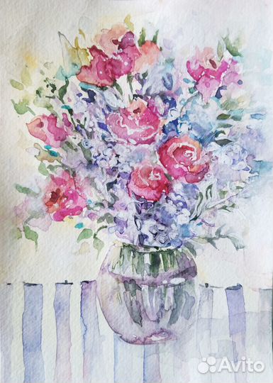 Живопись, цветы, 10*13 см