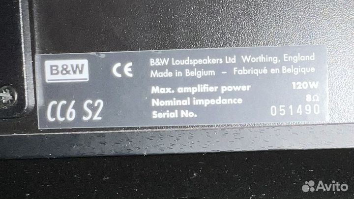 Центральный канал B&W CC6 S2