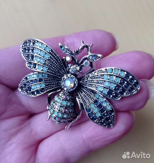 Брошь пчела, муха. Новая