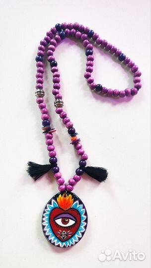 Бусы в мексиканском стиле из дерева