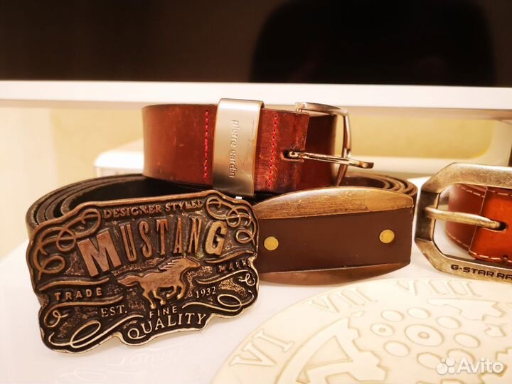 Мужской кожаный ремень италия