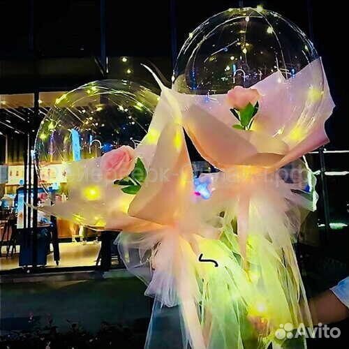 Шар бобо с розой внутри