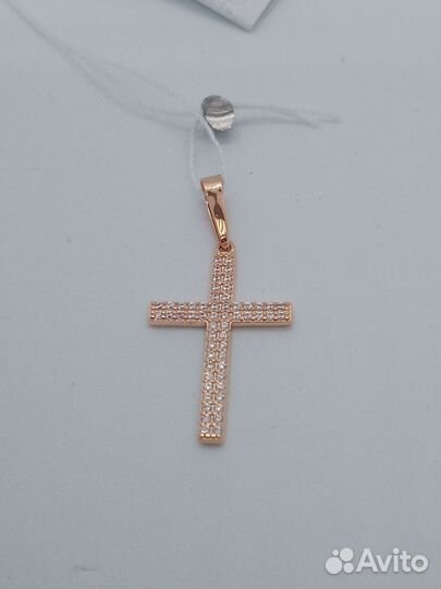 Золотой крест с фианитами