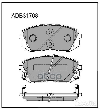 Колодки тормозные дисковые перед adb31768 A