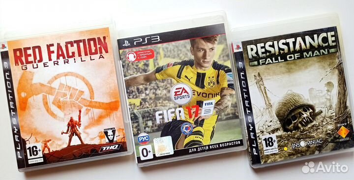 Resistance/ FIFA 17/ Red Faction PS3