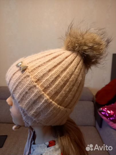 Шапка зимняя удобная 5-8 лет