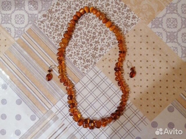 Янтарные бусы СССР и серьги