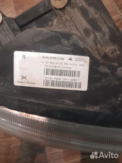 Передние фары на priora 1