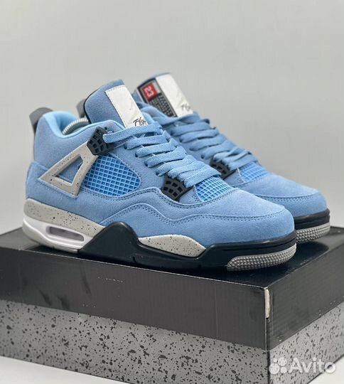 Кроссовки Nike Jordan 4 Blue Зима с мехом