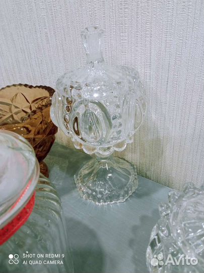 Блюдо листок Дулево банки стекло