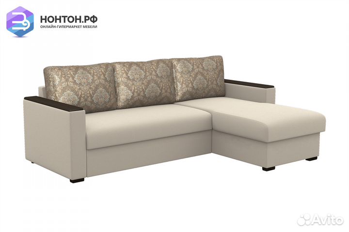 Диван угловой дельфин Глория-38 серый