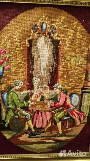 Картина, вышивка,Франция,винтаж