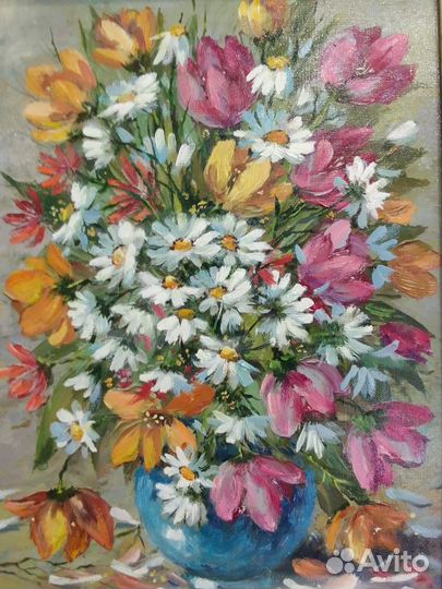 Букет в голубой вазе. Вл. Ящишин