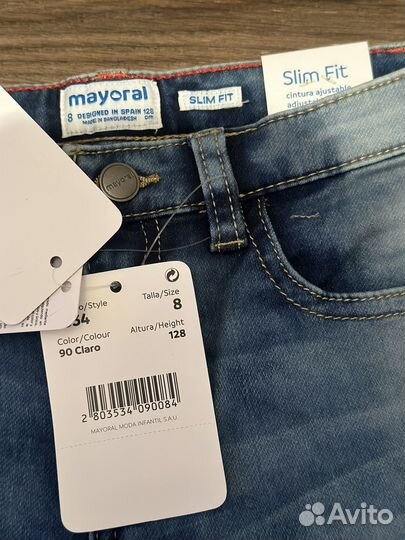 Джинсы Mayoral 128/8 лет Slim Fit новые