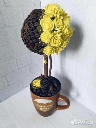 Топиарий кофейный с декором