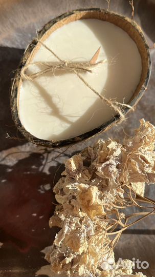 Свеча ручной работы из соевого воска