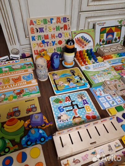 Деревянные игрушки, монтесорри, матрешки, 40 шт