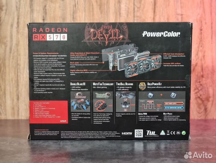 Видеокарта 4GB RX 570 PowerColor Red Devil
